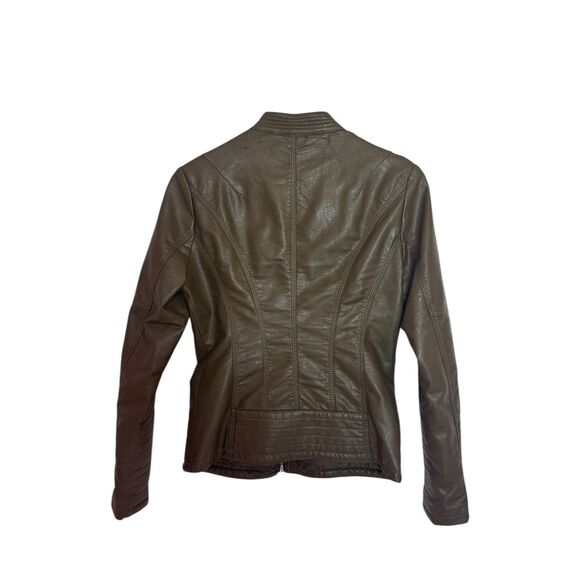 LA Coalition Faux Leather Pink or Green Moto Jacket- Size Small - Picture 7 of 16